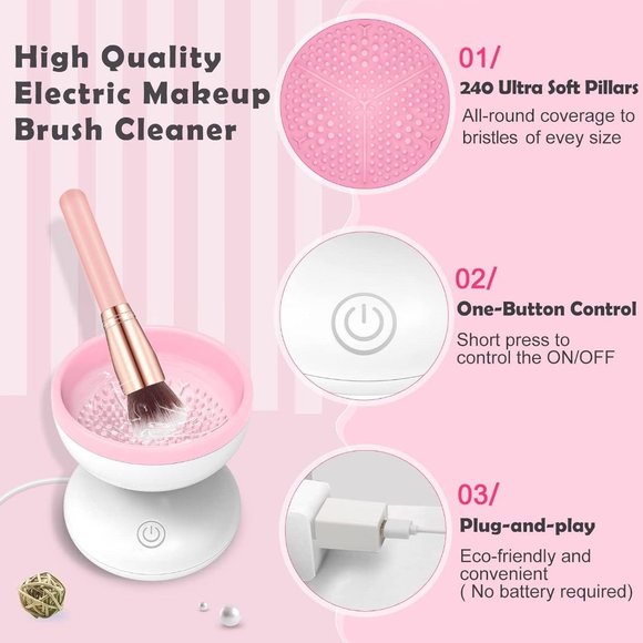 Electric Makeup Brush Cleaner Wash Makeup Brush Cleaner Machine Fit for All Size - Picture 2 of 16